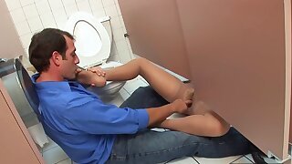 Foot Fetish Sex In The Office's Toilet